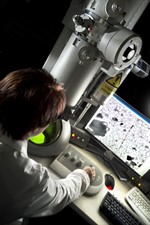 A Transmission Electron Microscope in use